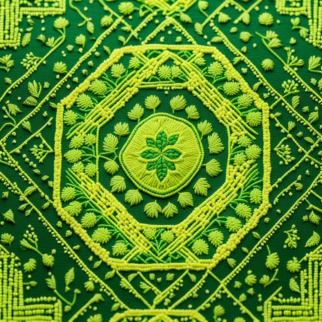 Neon Eastern European Embroidery: Sharp Focus