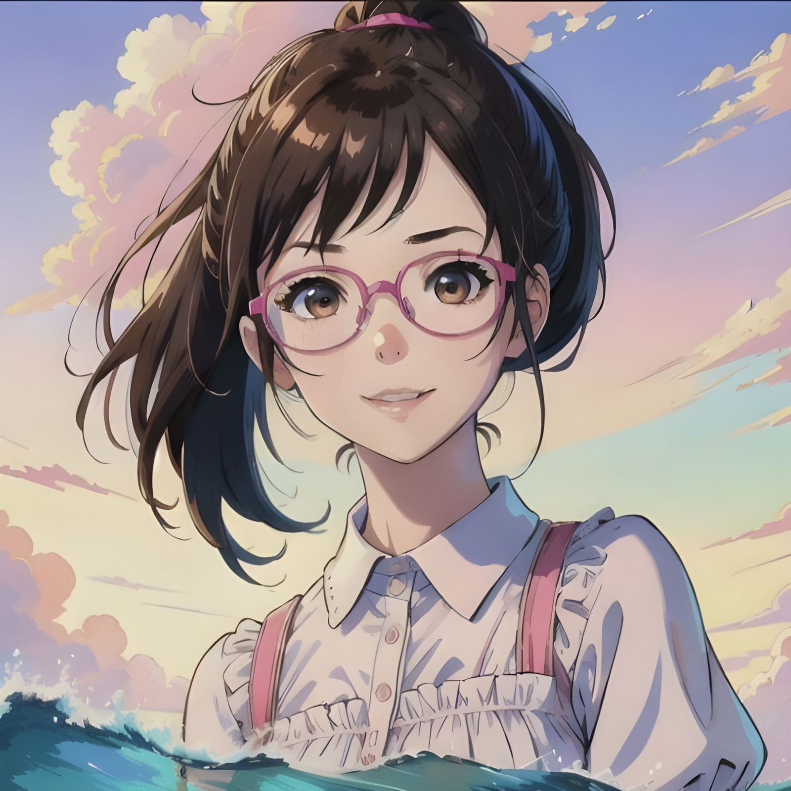 AI Anime-Style Portrait Generated from Simple Prompt