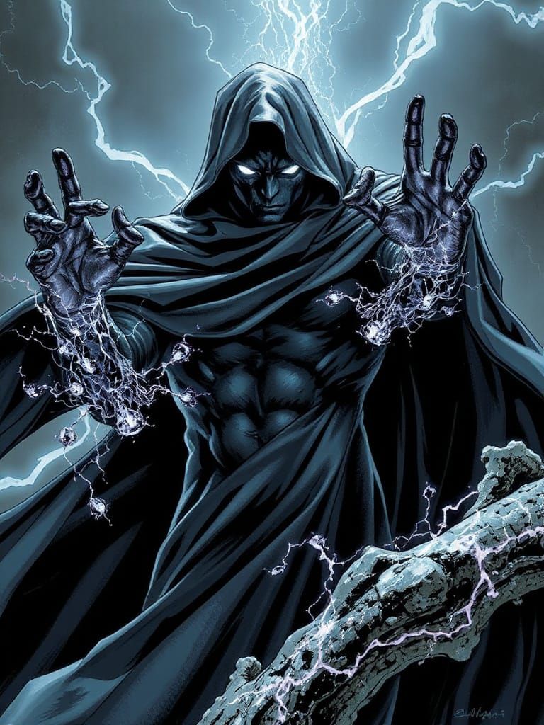 The Phantom Comic Cover Art in Dynamic Shadow Style