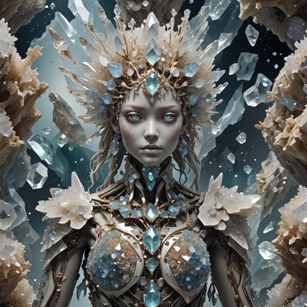 Crystalline Humanoid: Evolving Fantasy Character Art