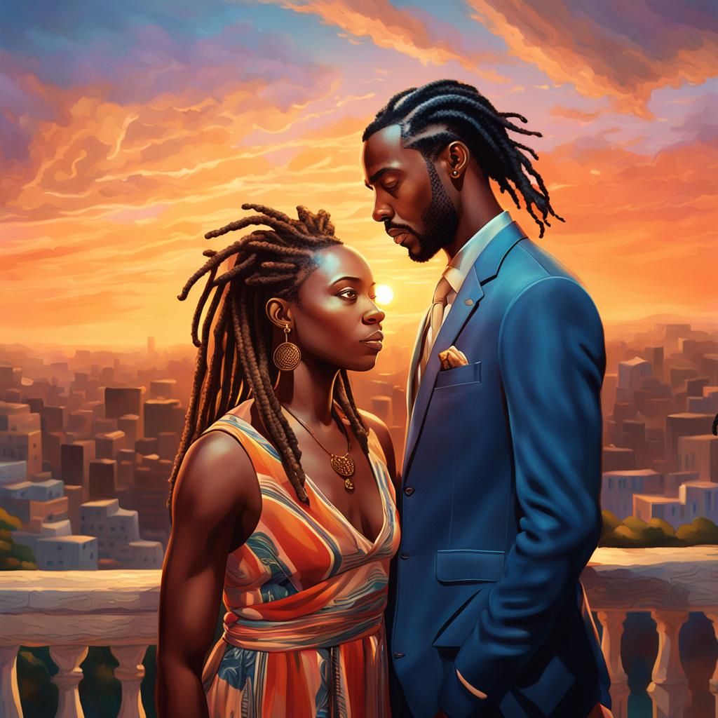 Hyperrealistic Portrait of a Woman with Dreads in Suit