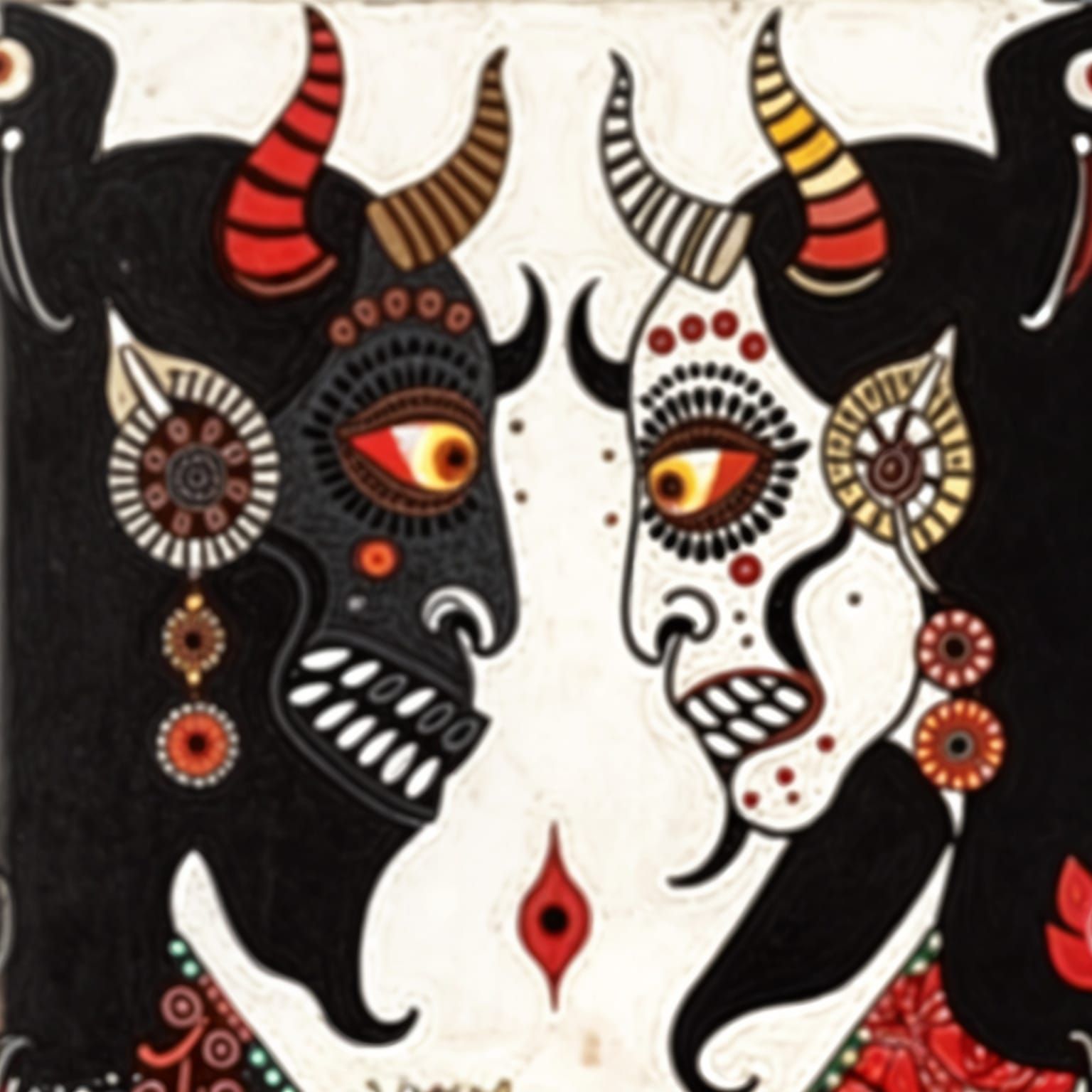 Madhubani Painting of Mirrored Inner Demons