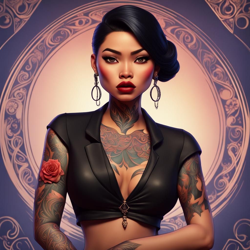 Disney Style Filipina Femme Fatale with Tattoos