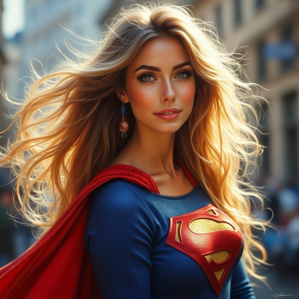 Supergirl in Authentic and Intimate Portrait Style