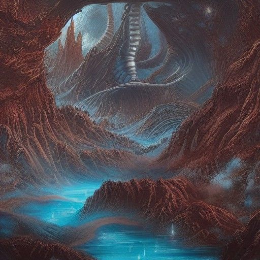 Detailed Alien Landscape Art