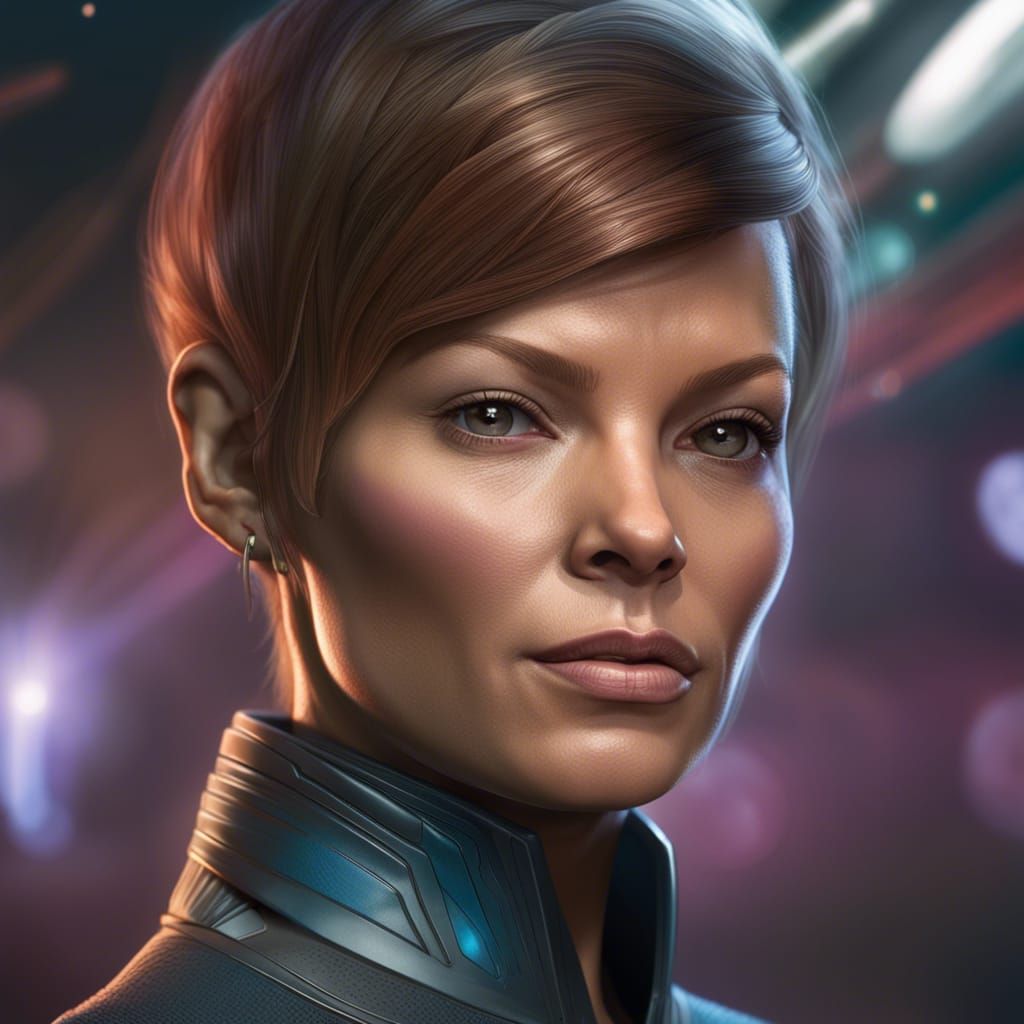 Hyperrealistic T'Pol Portrait in Dynamic Lighting