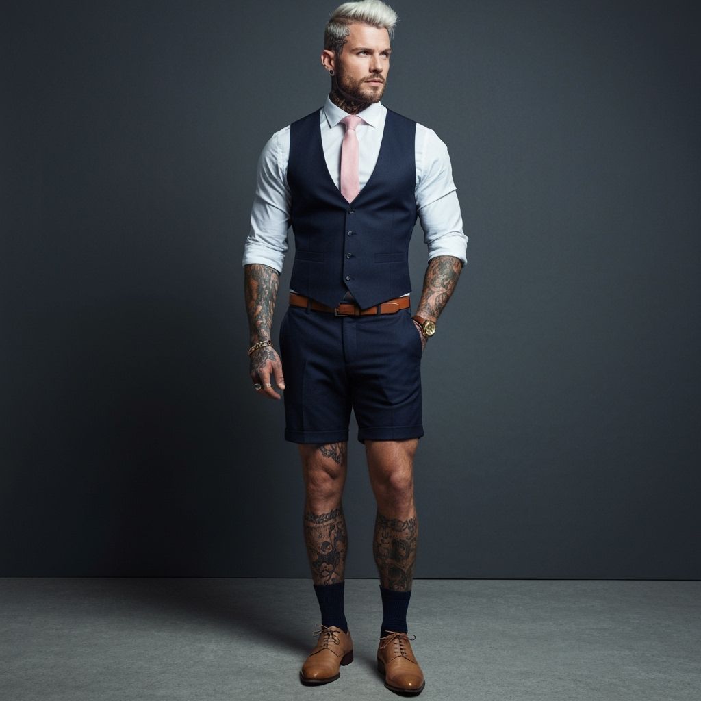 Editorial Portrait of Muscular Tattooed Man