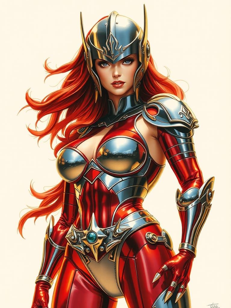 Red Sonja as Shiny Metallic Robot