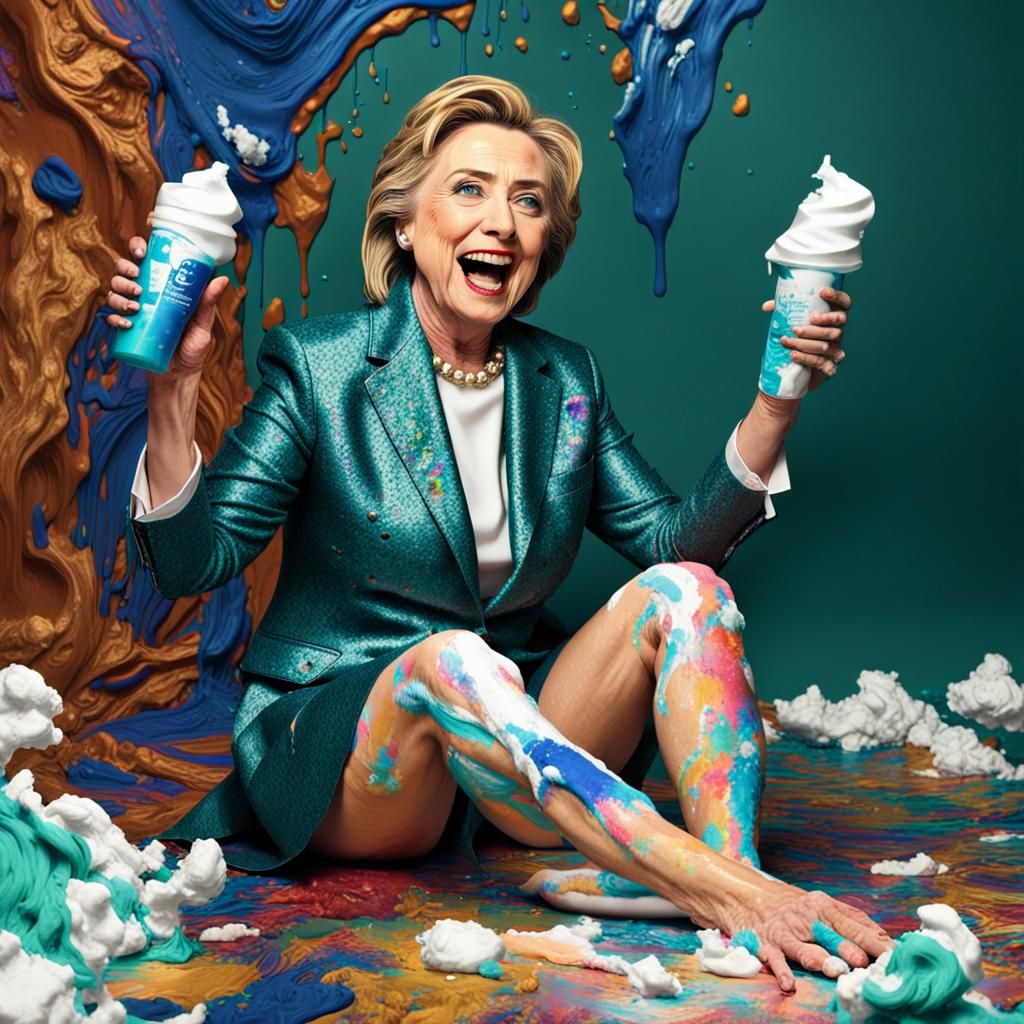 Surreal Shaving Cream Scene in Art Deco Style