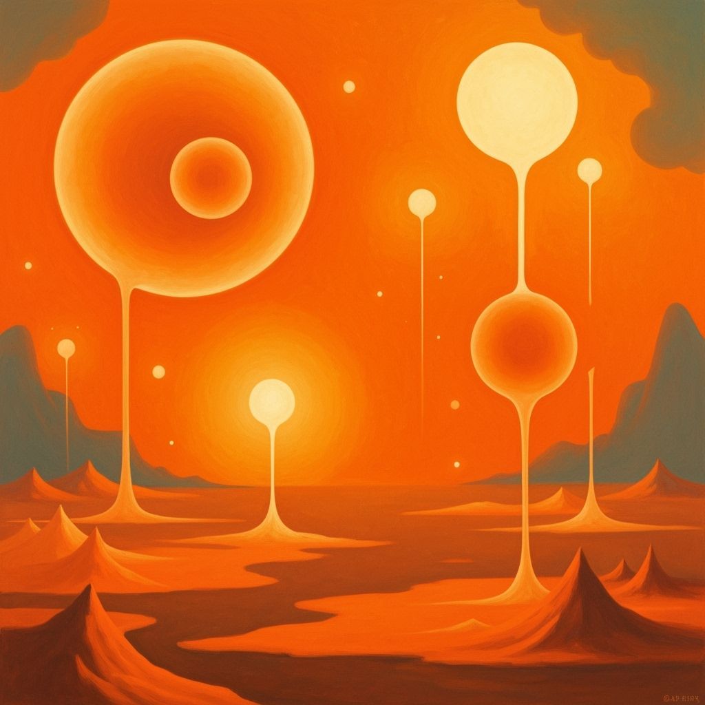 Surreal Orange Dreamscape in a Bold Style