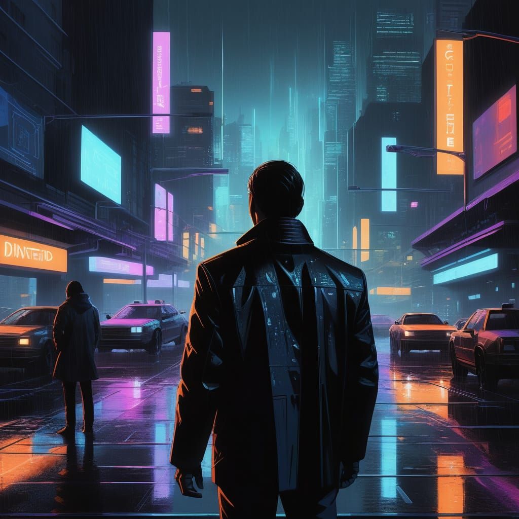 Futuristic Cityscape with Holographic Interfaces