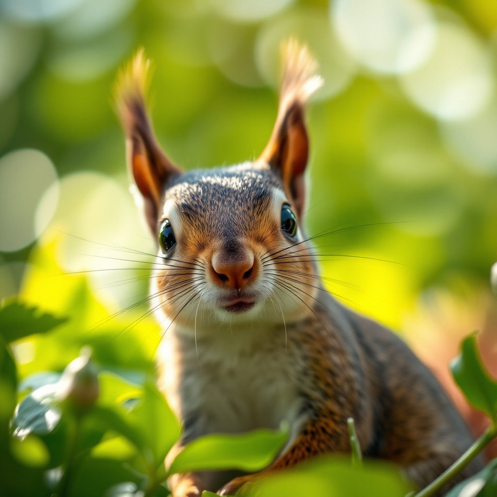 Charming Squirrel Winks in Sun-Dappled Forest