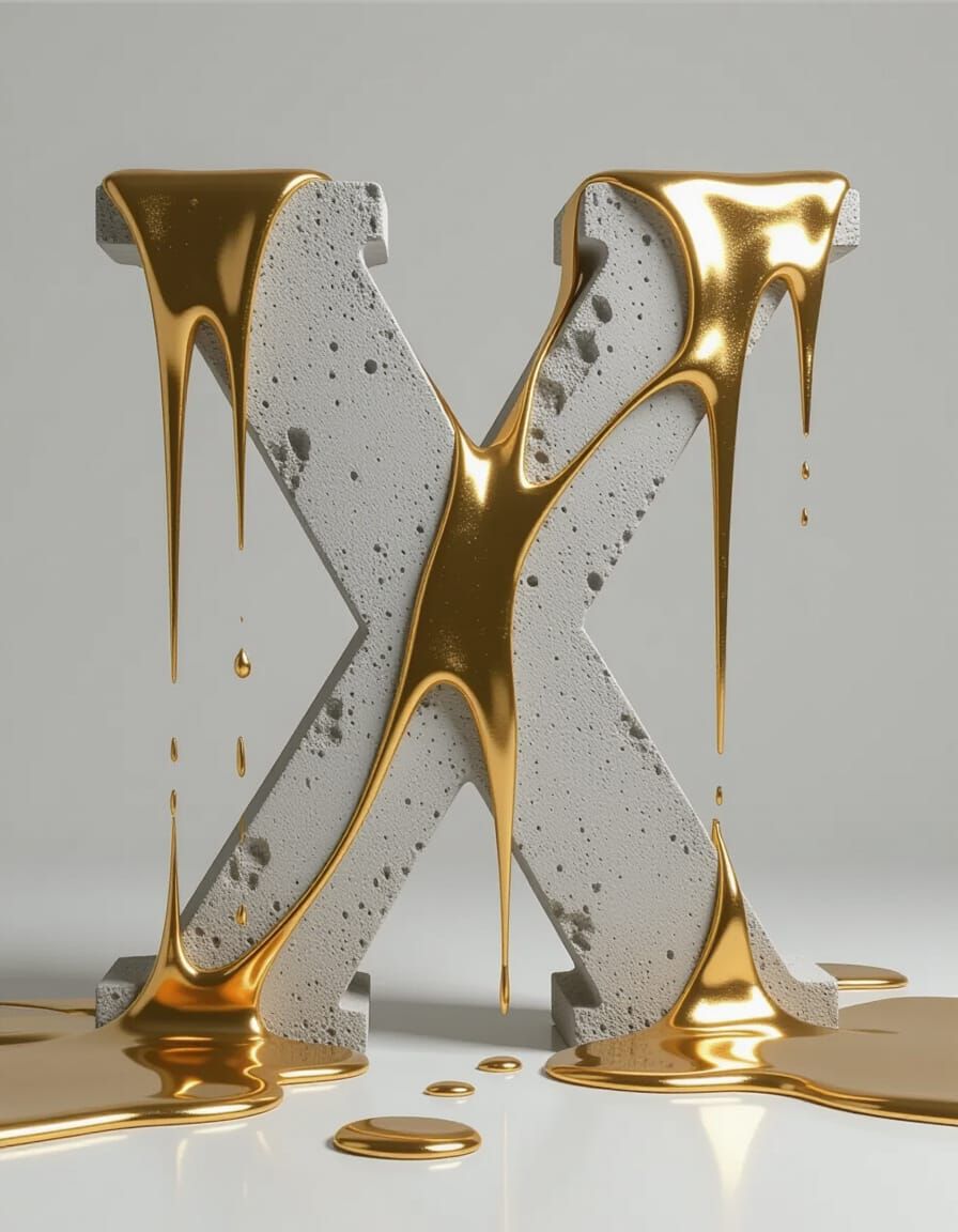 Concrete X Intersected with Liquid Gold