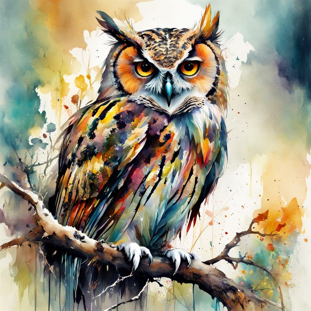 Owl on branch
