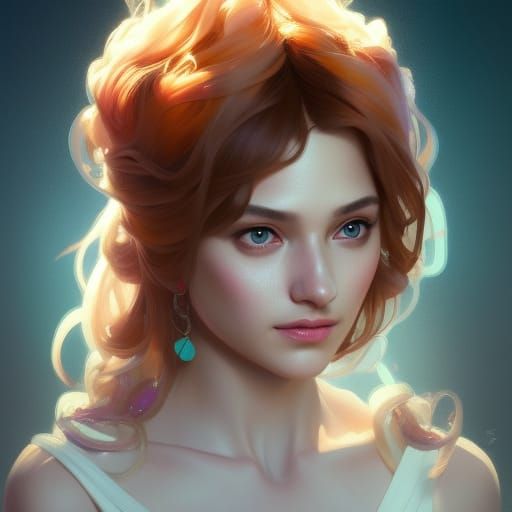 Detailed Portrait of a Princess in Art Nouveau Style