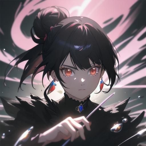 Anime Girl Portrait in 80s Akihabara Nightlife Style