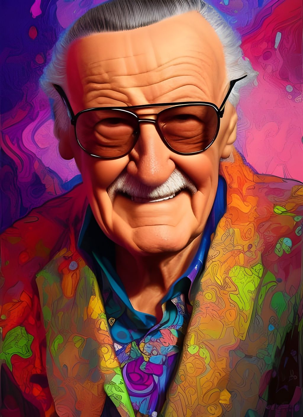 Psychedelic Portrait with Volumetric Lighting in 8K