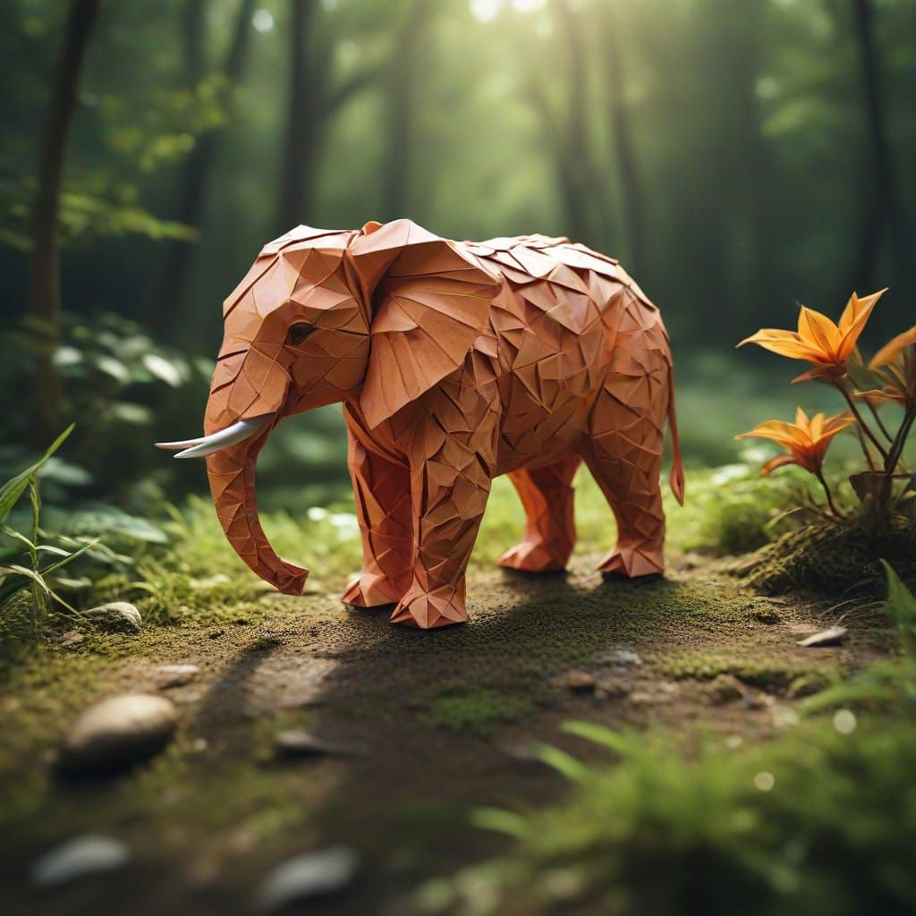 Origami Animals Come to Life in Vibrant Nature Reserve