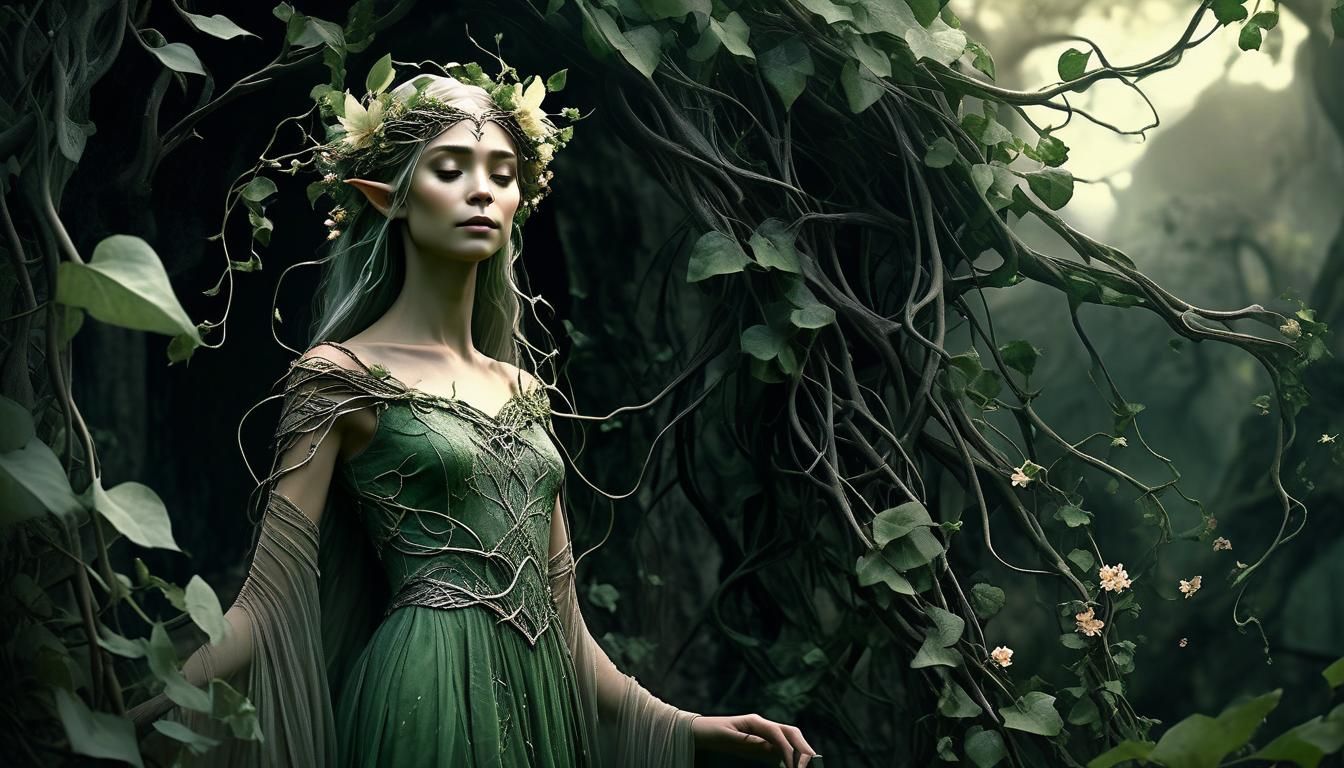 Ethereal Elven Fairy Princess in Dark Fantasy Art