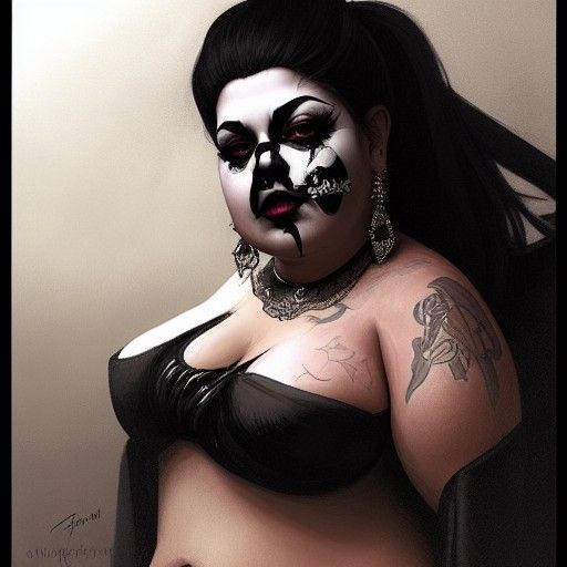 Chola Portrait with Dark Lipstick in Sinister Style