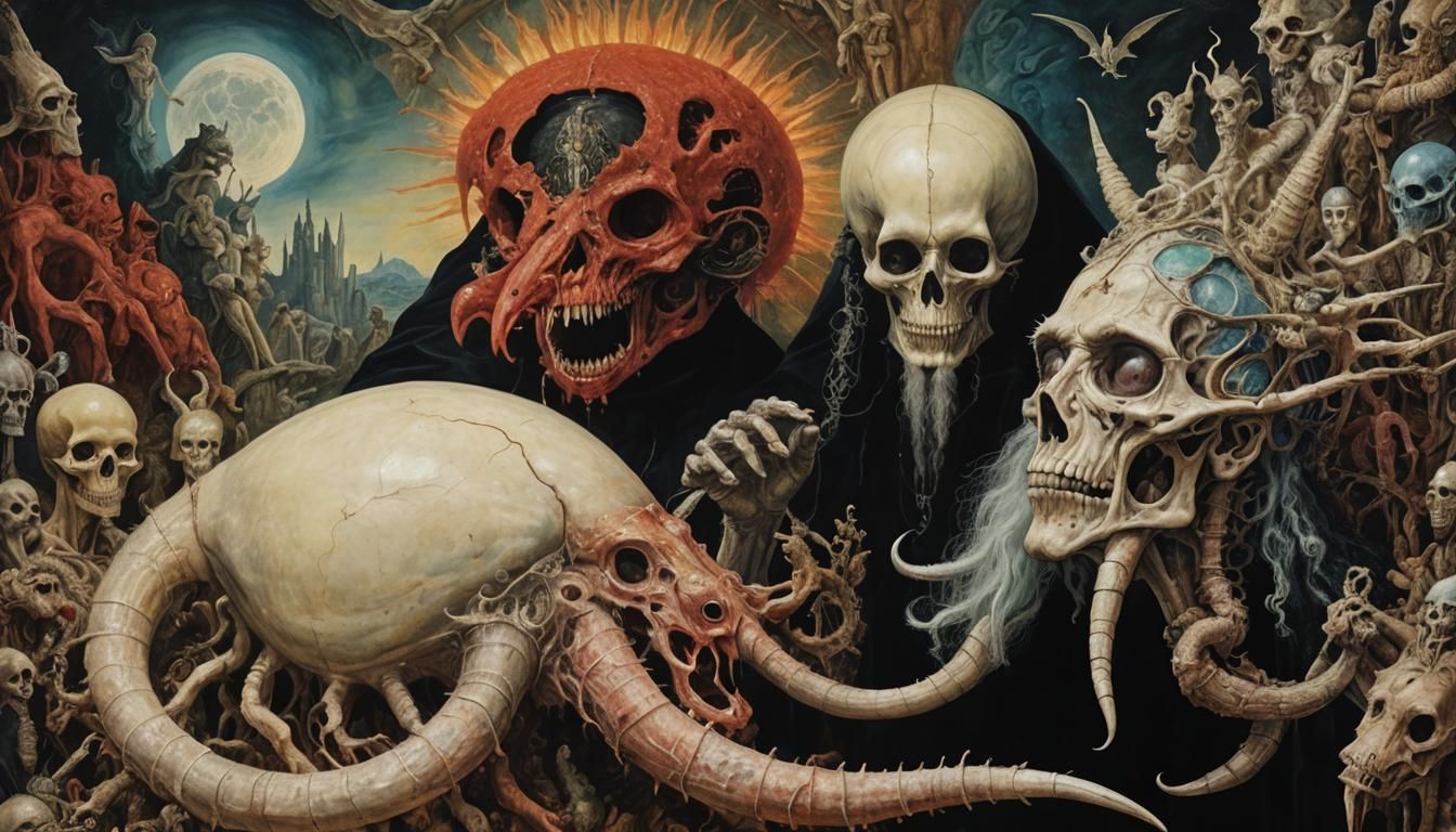 Unholy Marriage at the Cryptid Vatican: Surreal Digital Art