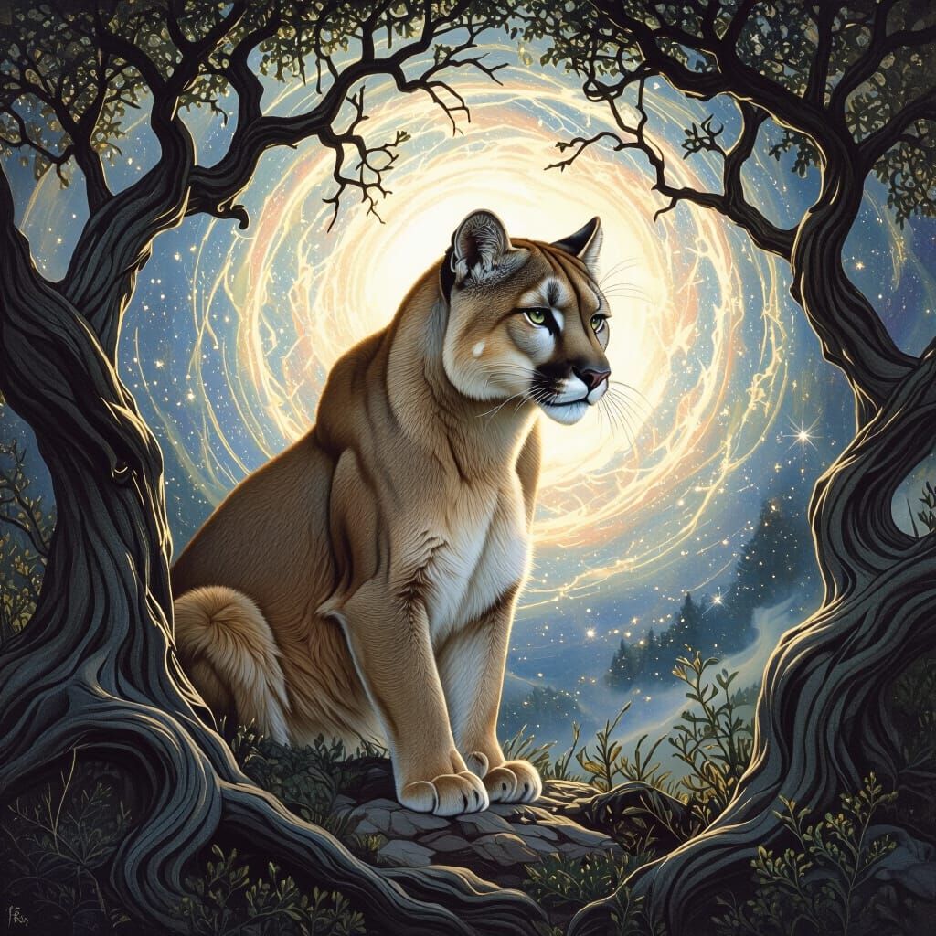 Stardust Mountain Lion at Cosmic Portal