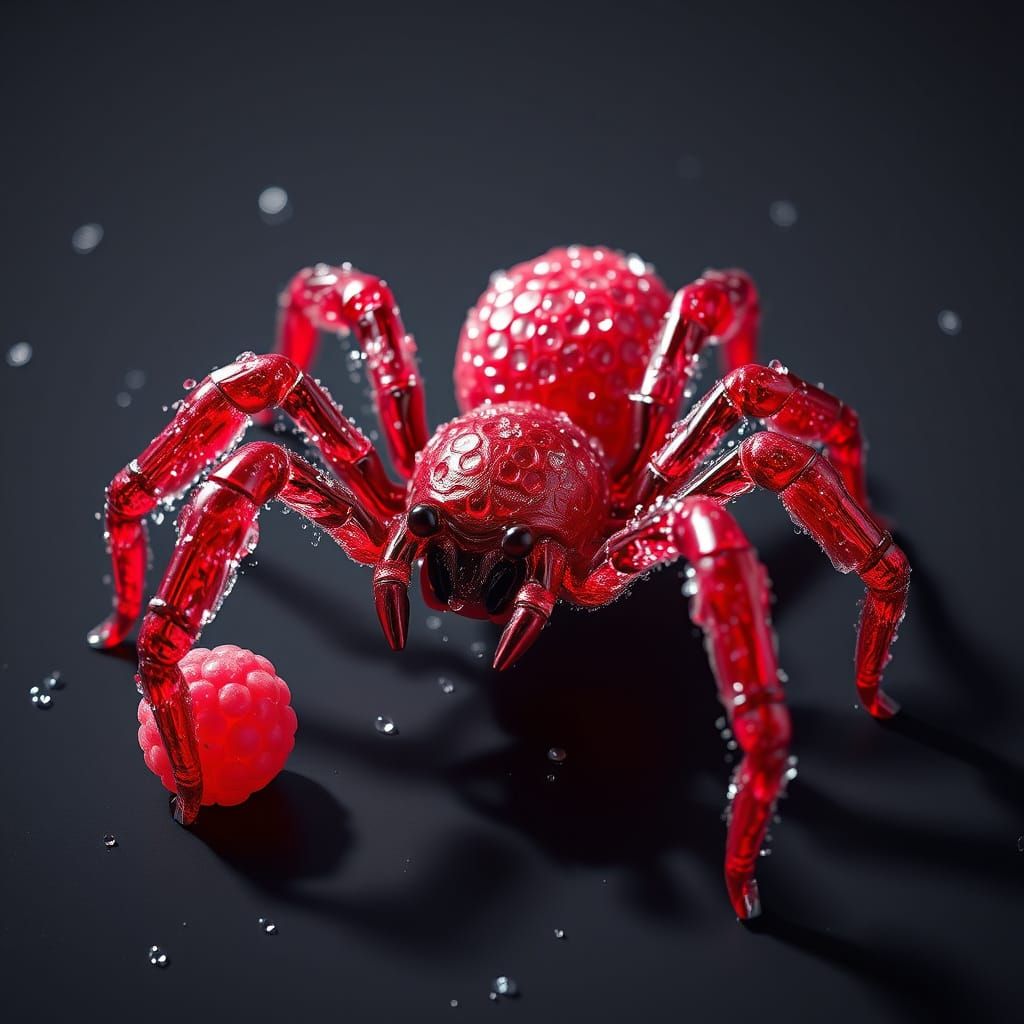 A fizzy raspberry spider with cola