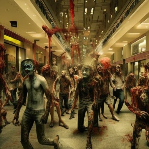 Zombies Attack Mall: Epic Digital Matte Painting