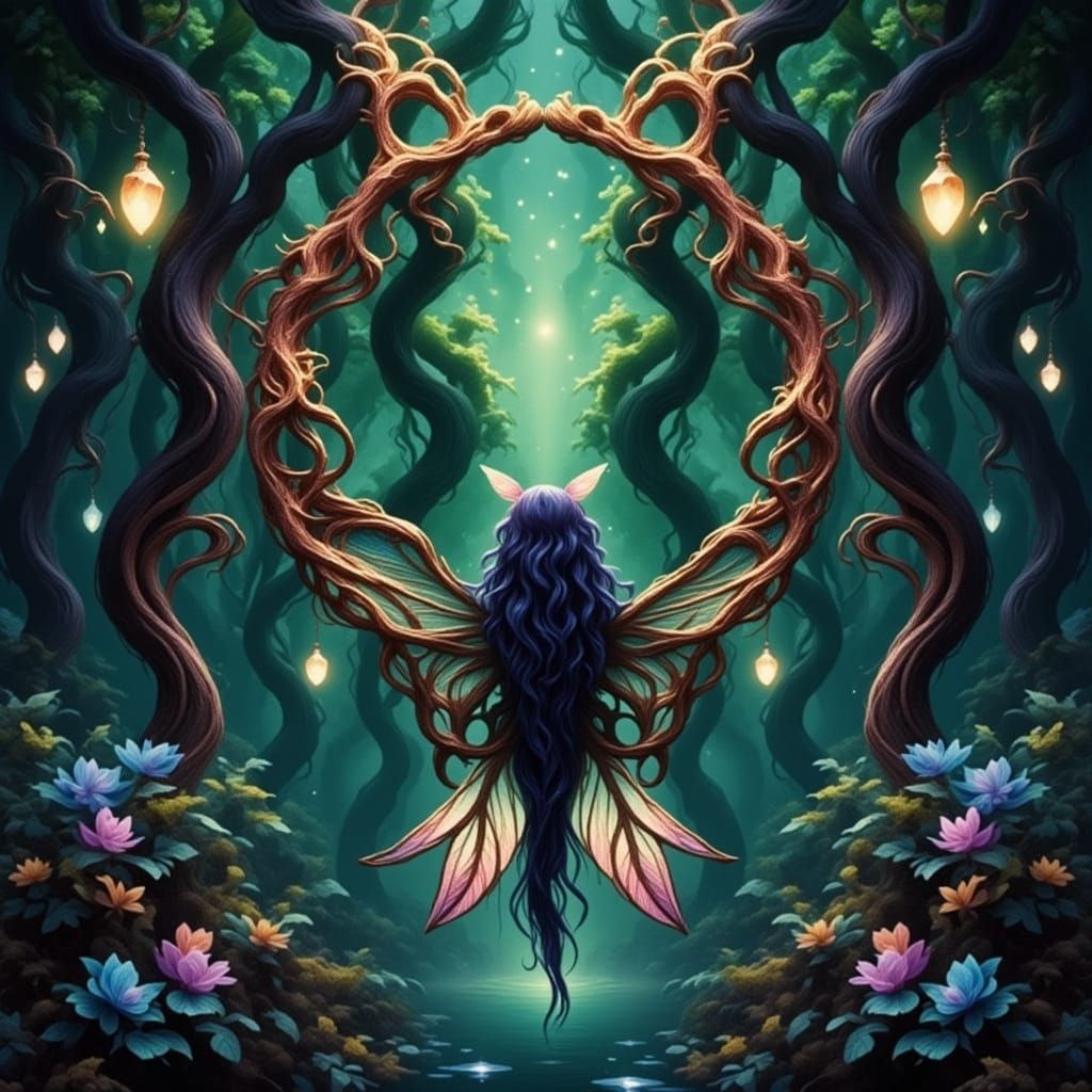 Whimsical Creature in Enchanted Forest at Twilight