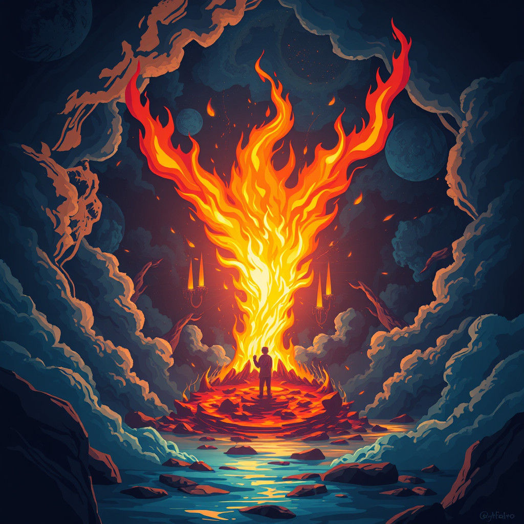 Anime Fire Within: Cel-Shaded Manga Art