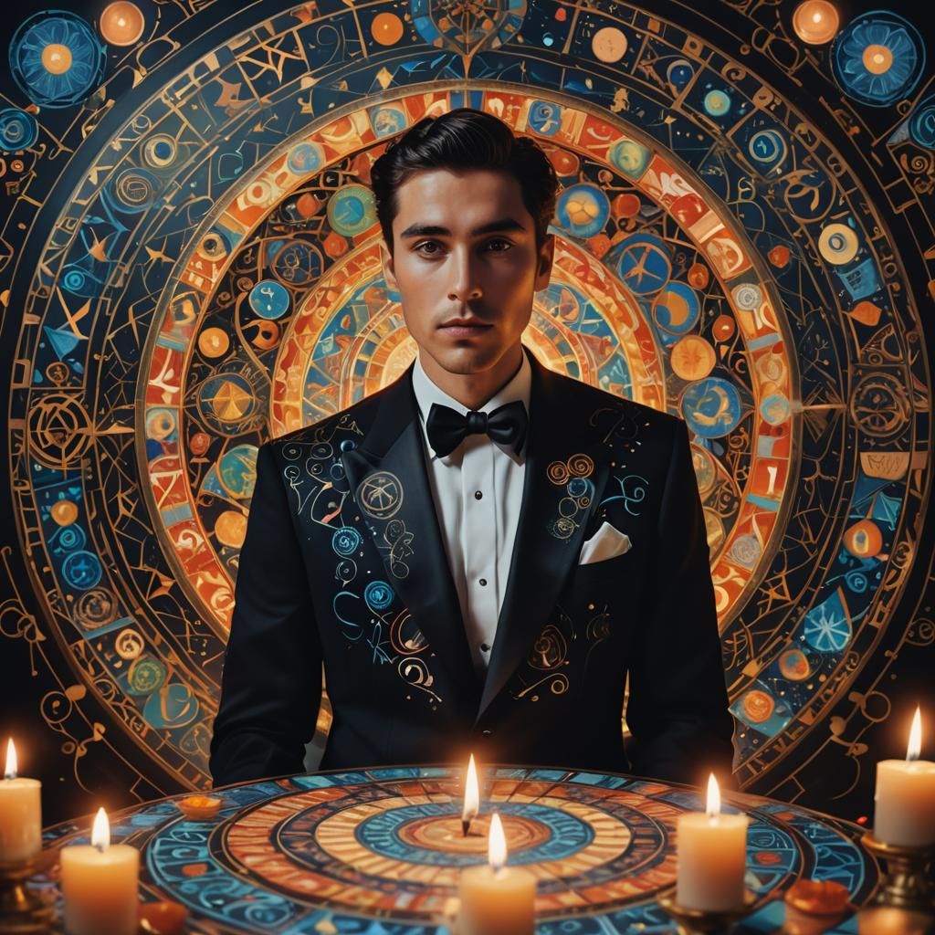 Surreal Man in Esoteric Kaleidoscope of Colors