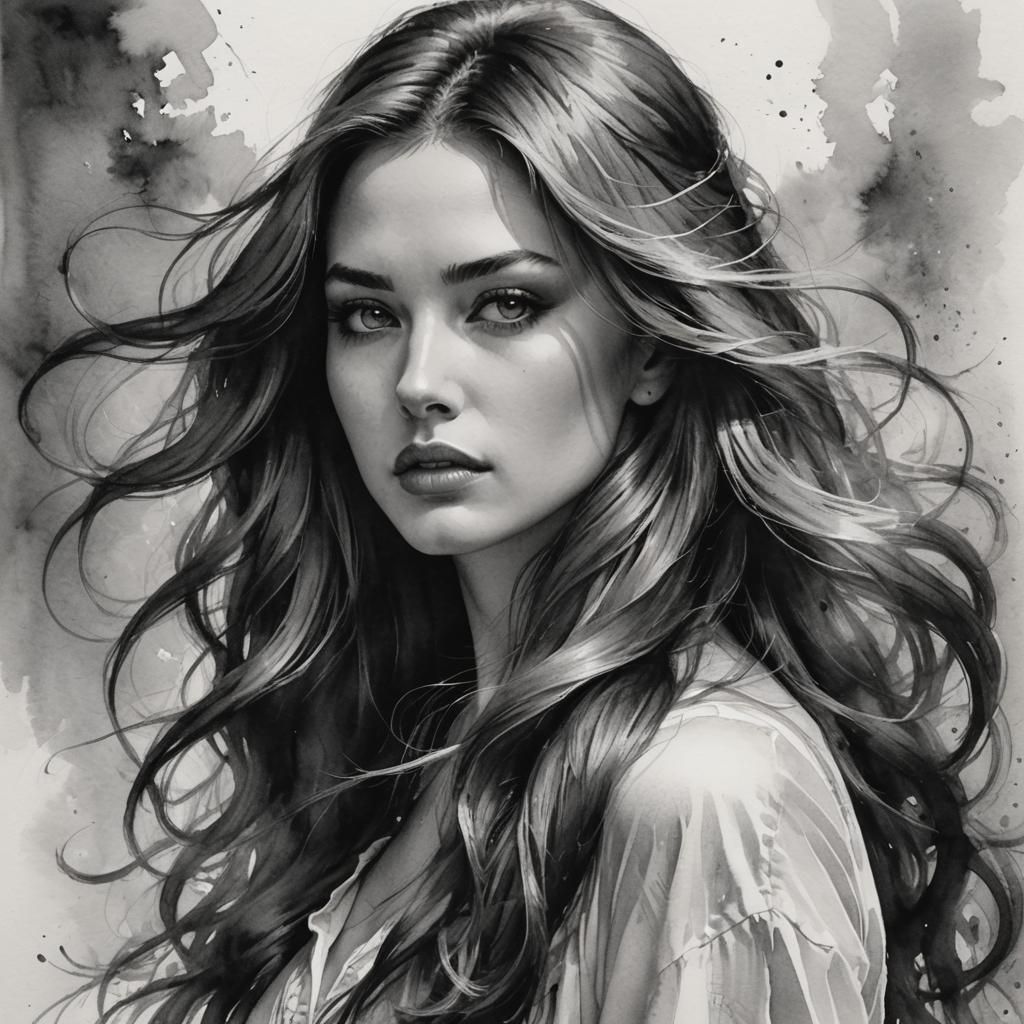 flowing hair