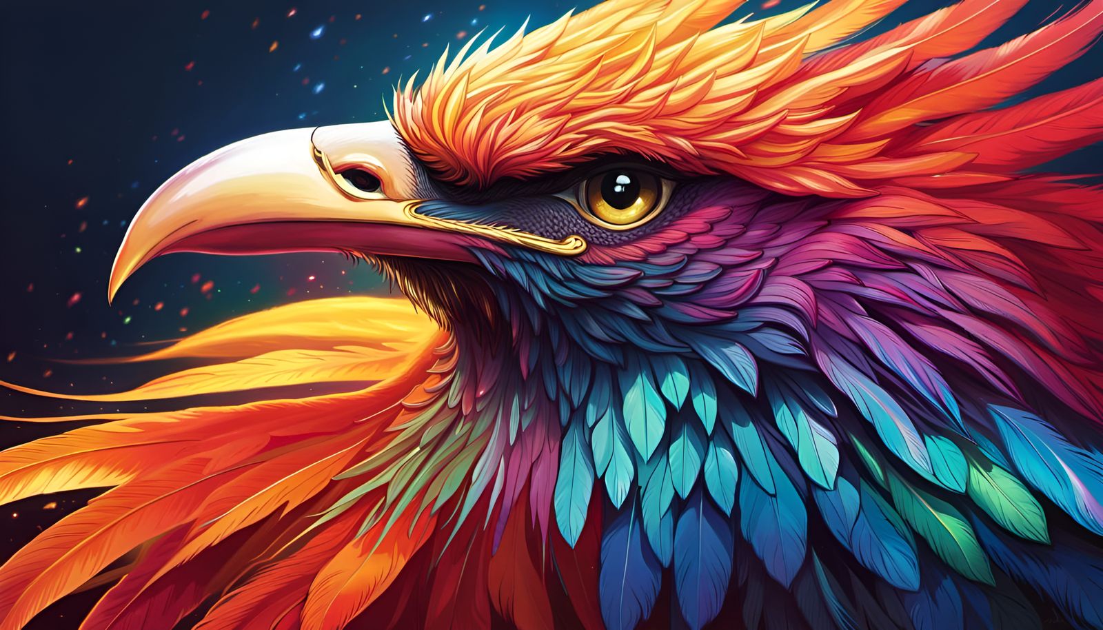 Iridescent Rainbow Phoenix Digital Art