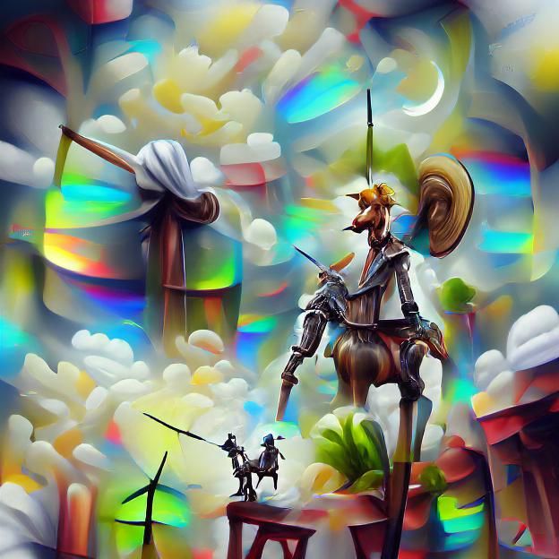 Don Quixote: Holographic Digital Illustration