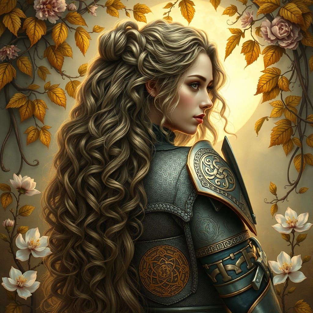 Surreal Art Nouveau Goddess in Shimmering Moonlight