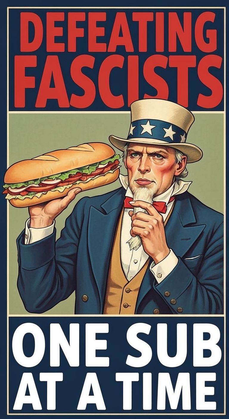 Uncle Sam Sub Sandwich: A WW1 Poster Art Tribute