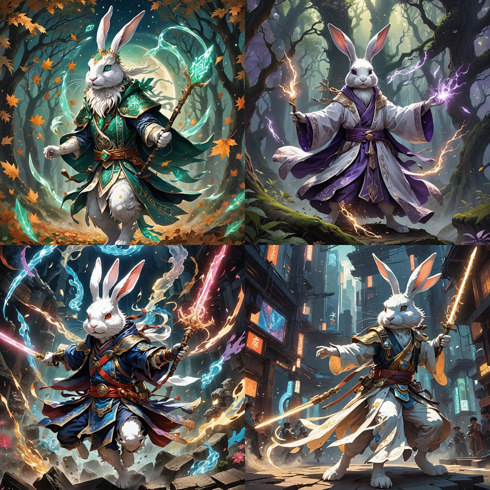 Rabbit Wizard Blade Dancer in 3D Anime Art