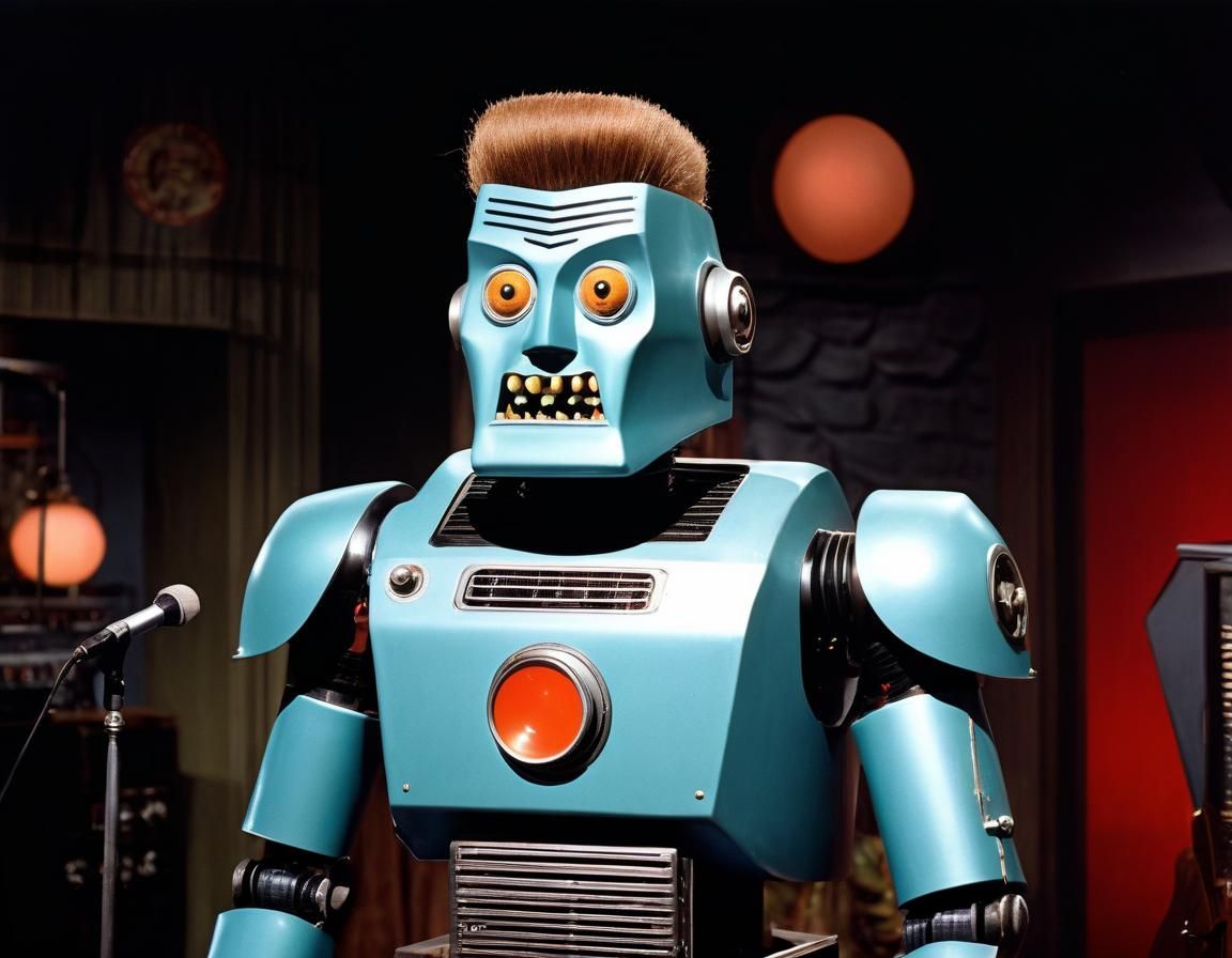 Arthur Godfrey Robot Performs in 1950s Sci-Fi Style