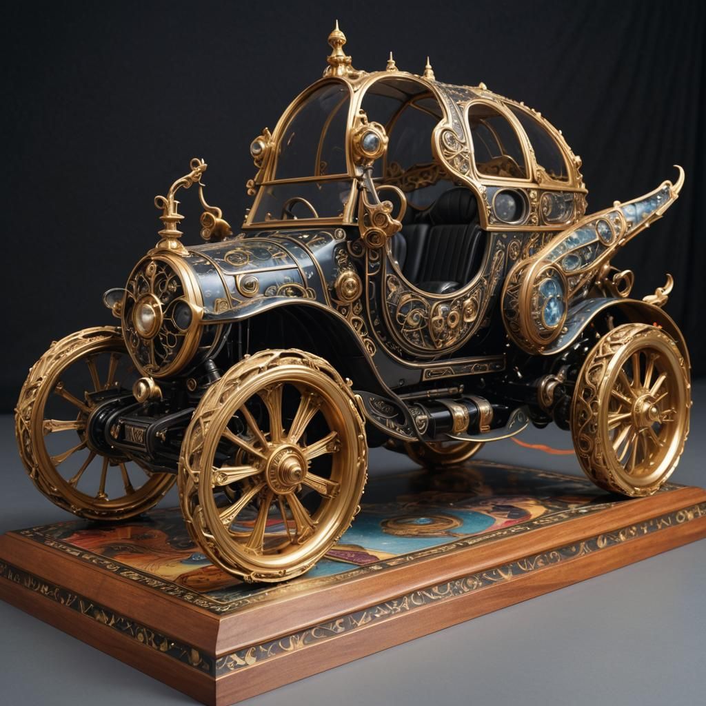 Futuristic Vehicle Blending Fantasy and Arcane Elements