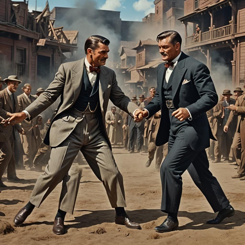 Epic Tuxedo Clash: Classic Hollywood Heroes Unite