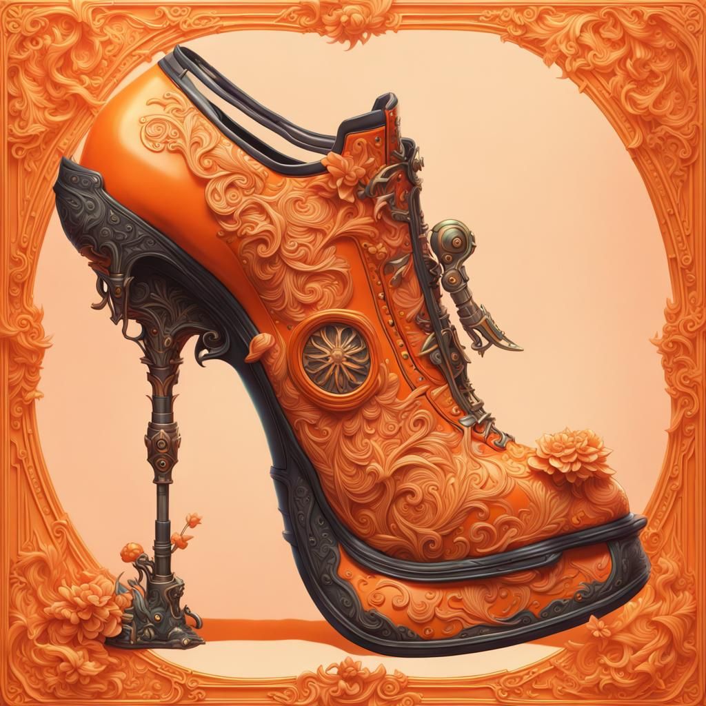 Orange Bayonetta Boot Heel