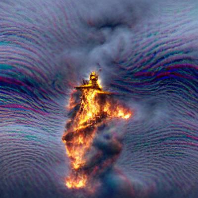 Christopher Columbus in Iceland Firestorm: 8K Resolution