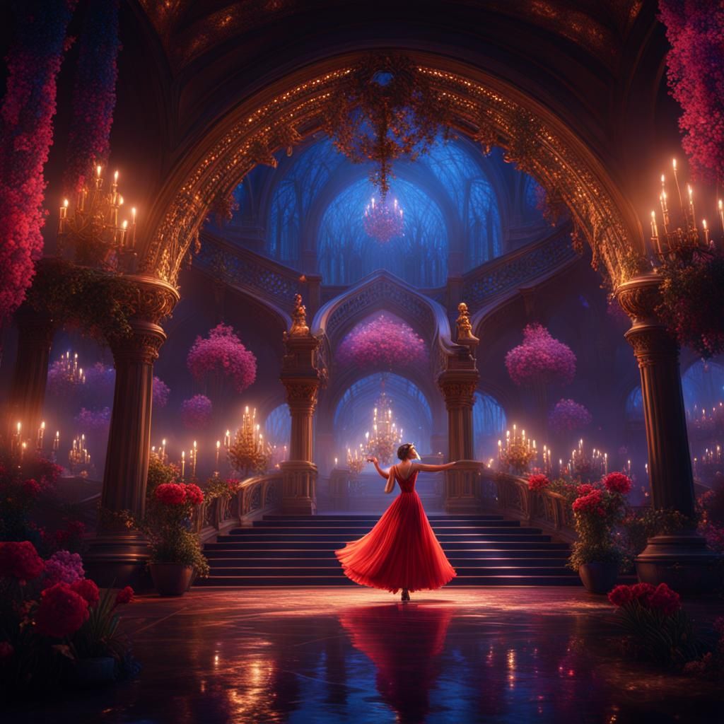 Fantastical Dance in Deep Color, Matte Painting