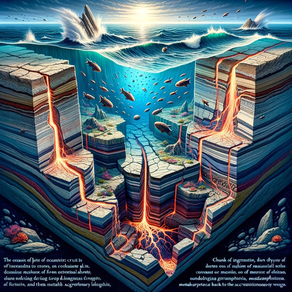 Underwater Tectonic Subduction and Metamorphism