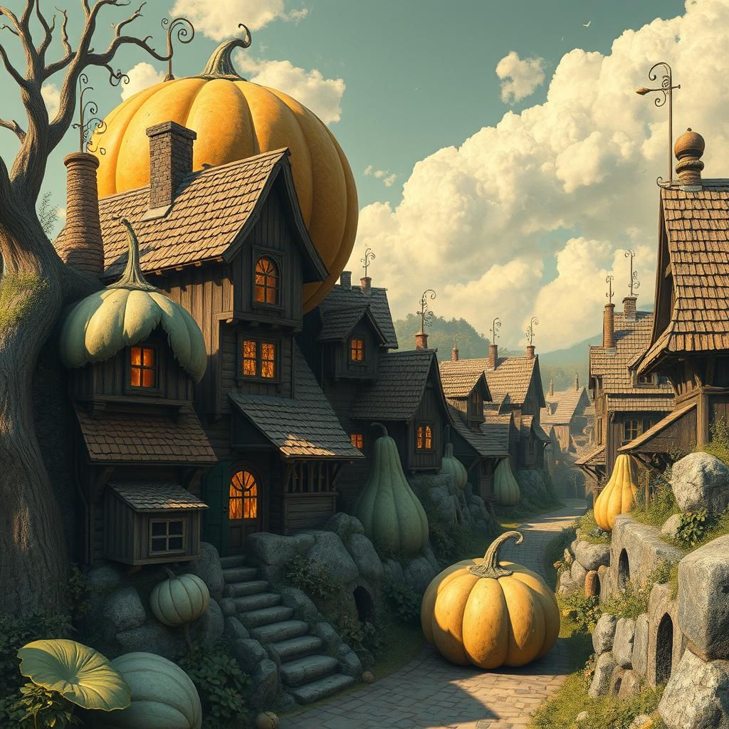 Gourd House Town: Fantasy Concept Art