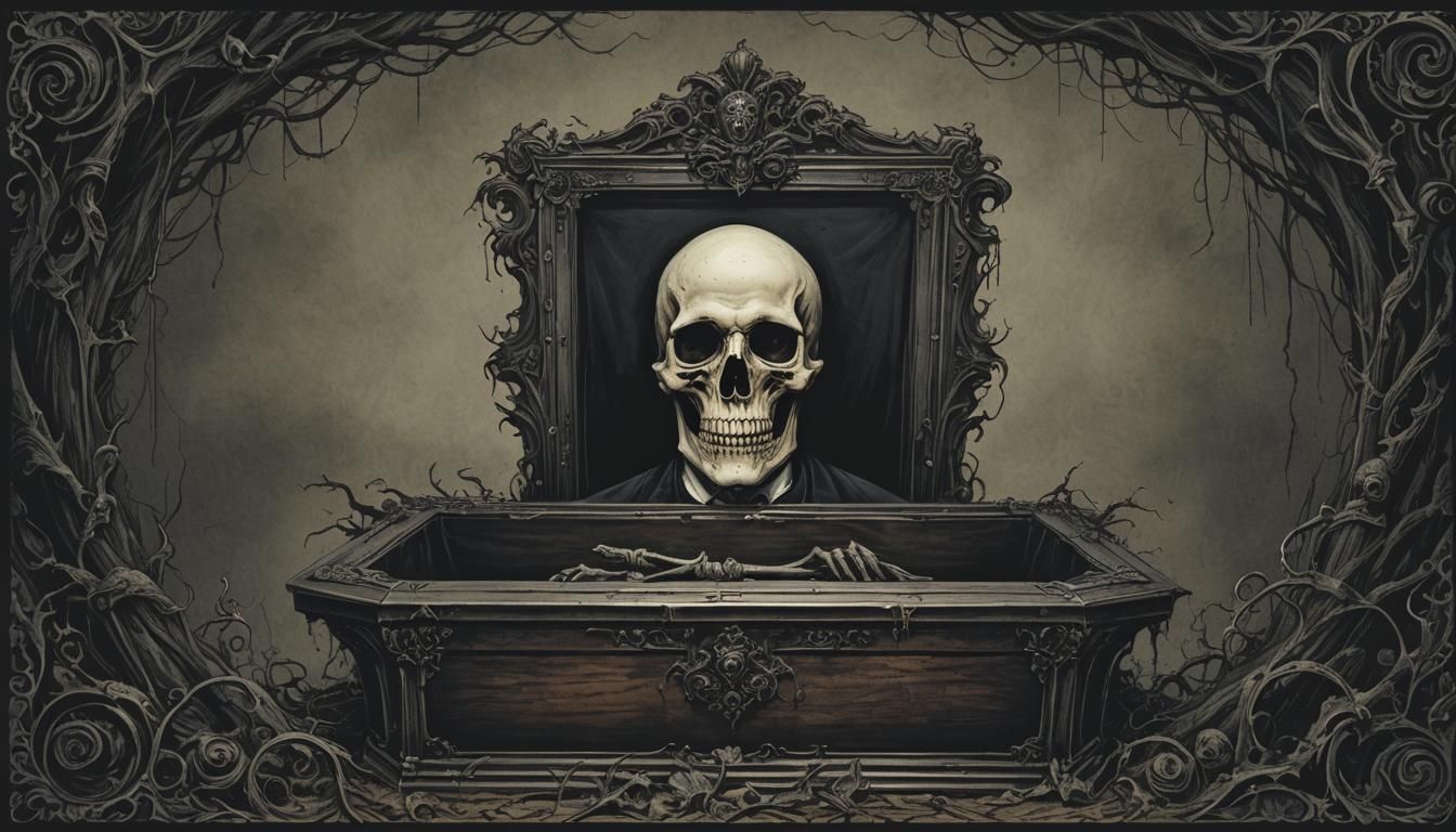 Dark Victorian Funeral Horror Page Border