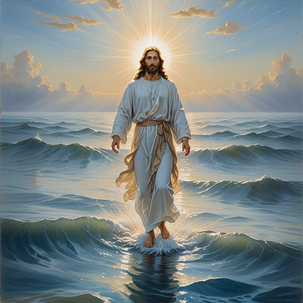 Jesus Walking on Water in Renaissance Style