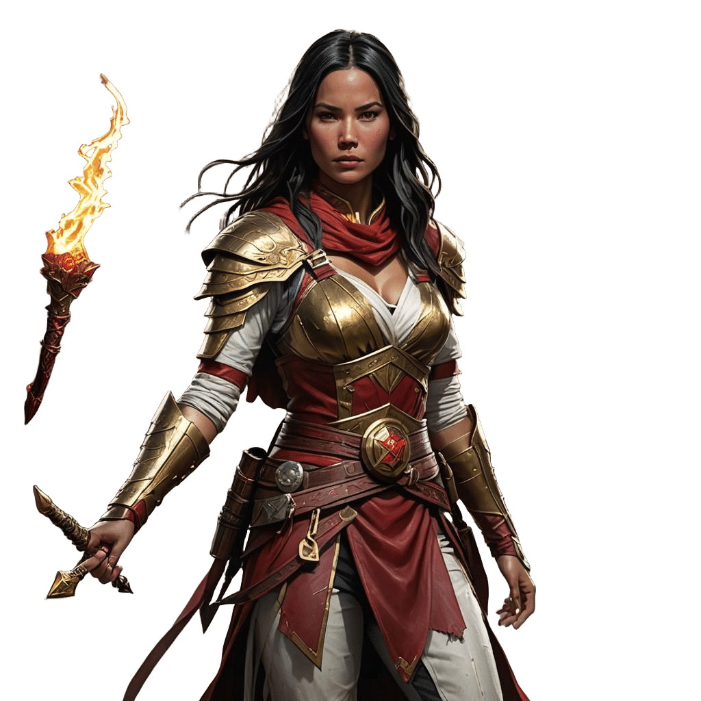 Magic User in Red and Gold Leather