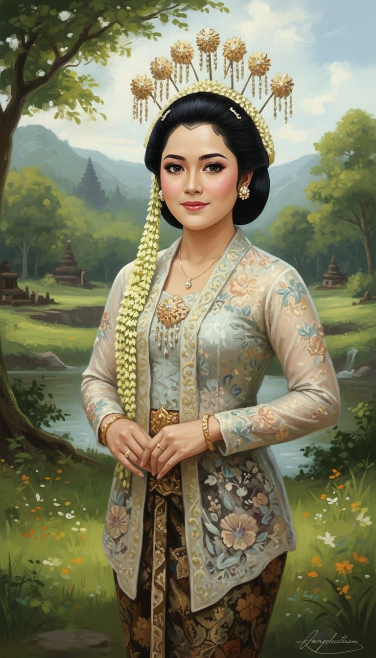 Elegant Sundanese Bride in Traditional Kebaya