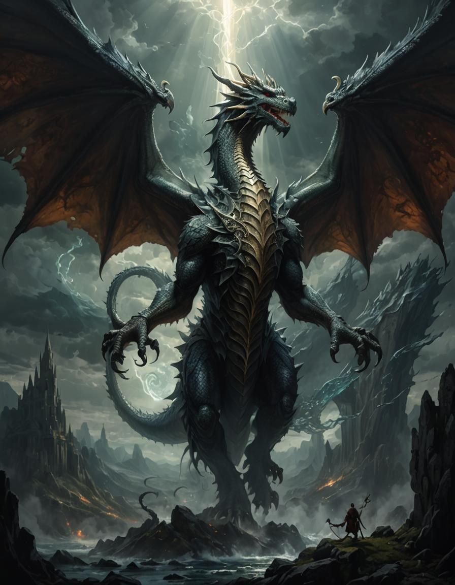 Epic Celtic Dragon in Hyperdetailed Landscape